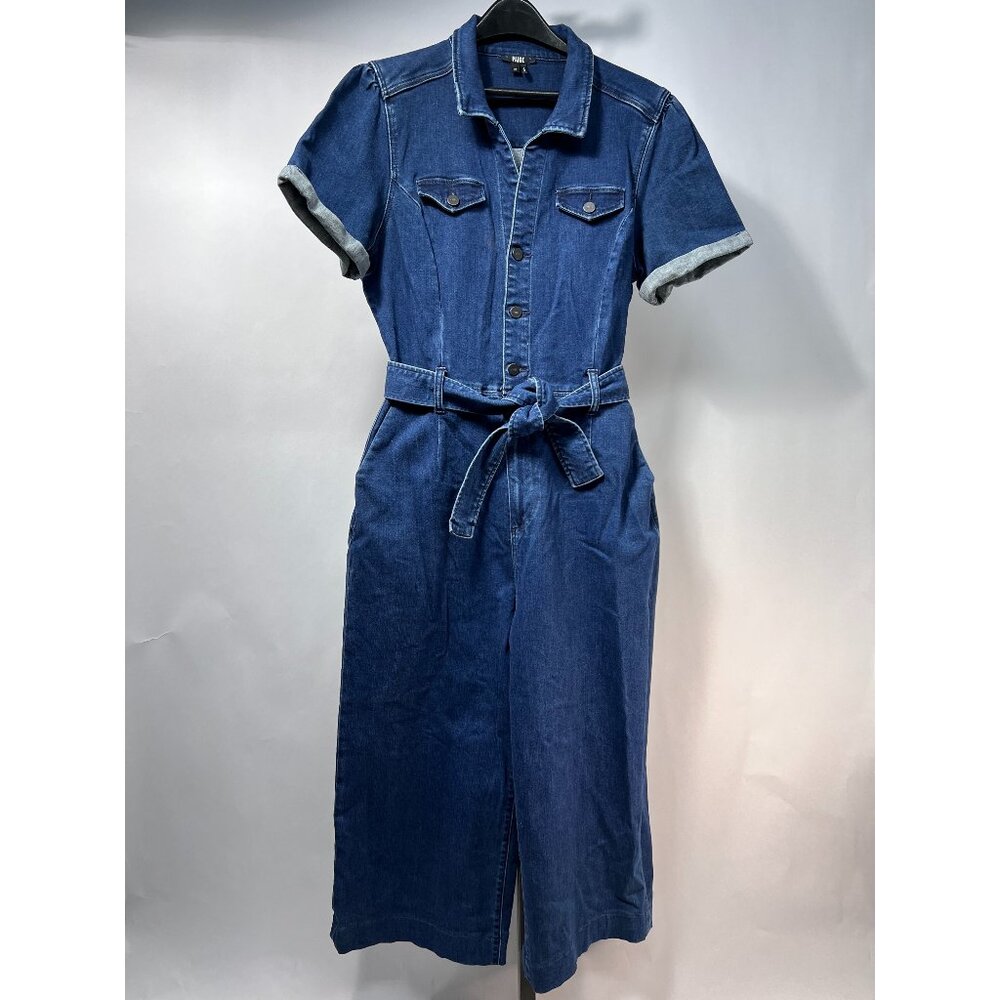 PAIGE Anessa Short-sleeve Denim Jumpsuit 12‎ - Picture 2 of 12
